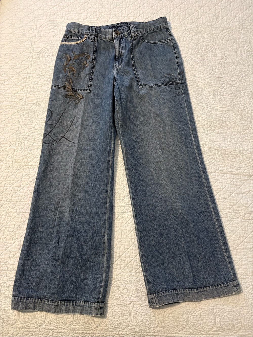 Vintage Lauren Jeans Co wide straight leg jeans. Size small.